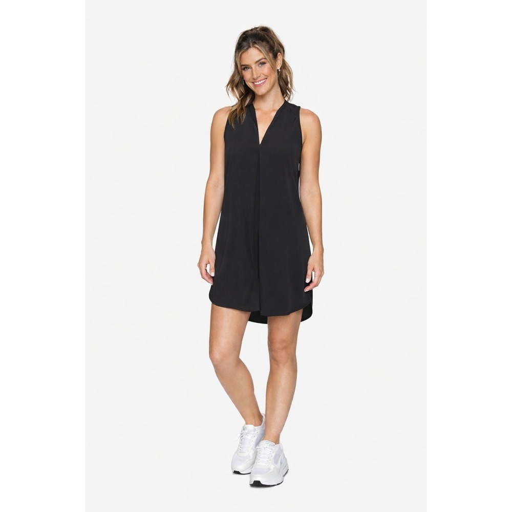 Lucy Destination Anywhere Dress M Black Sleeveless‎ Athleisure Active Golf Sport